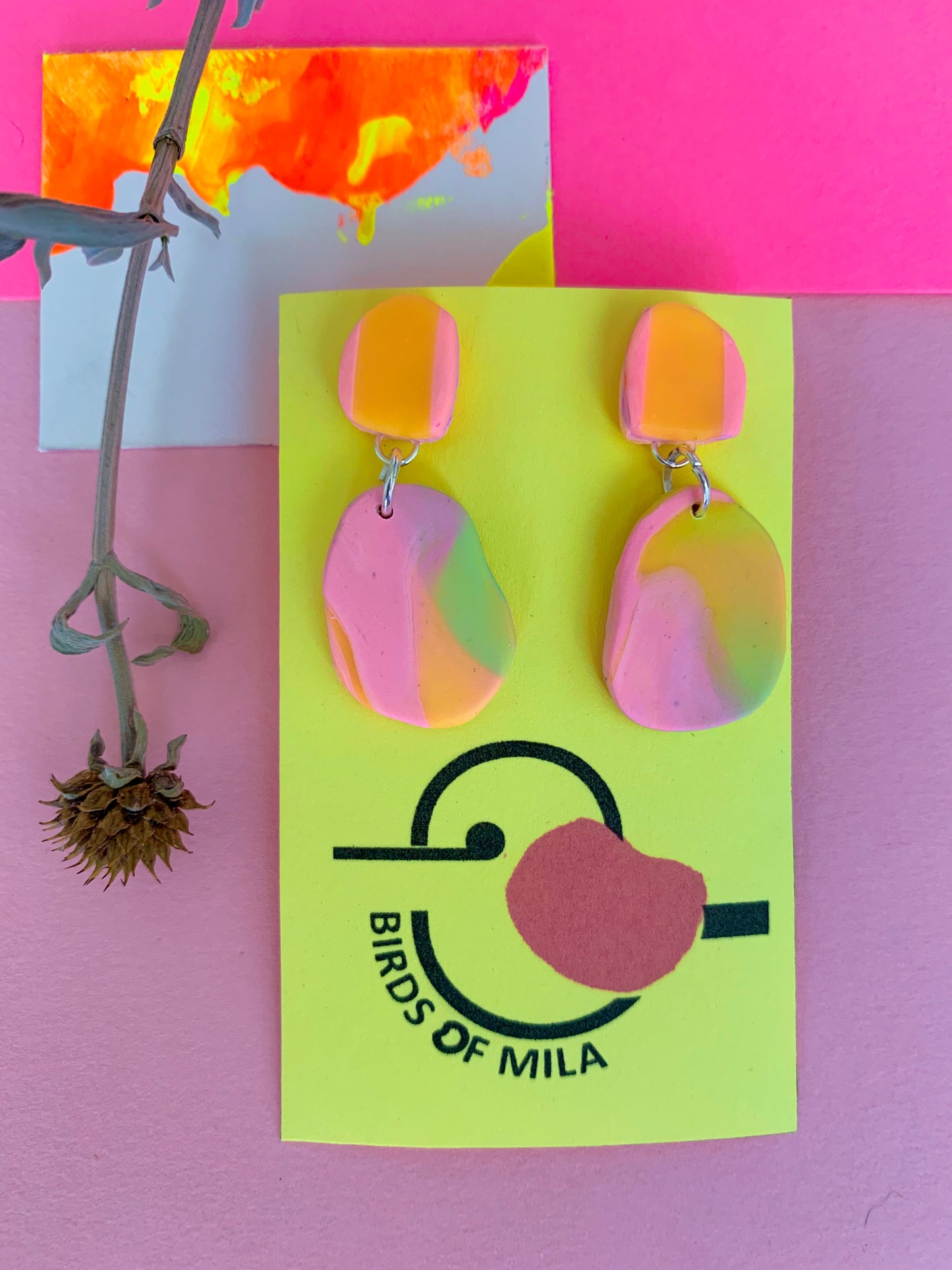 Watercolor vivid earrings