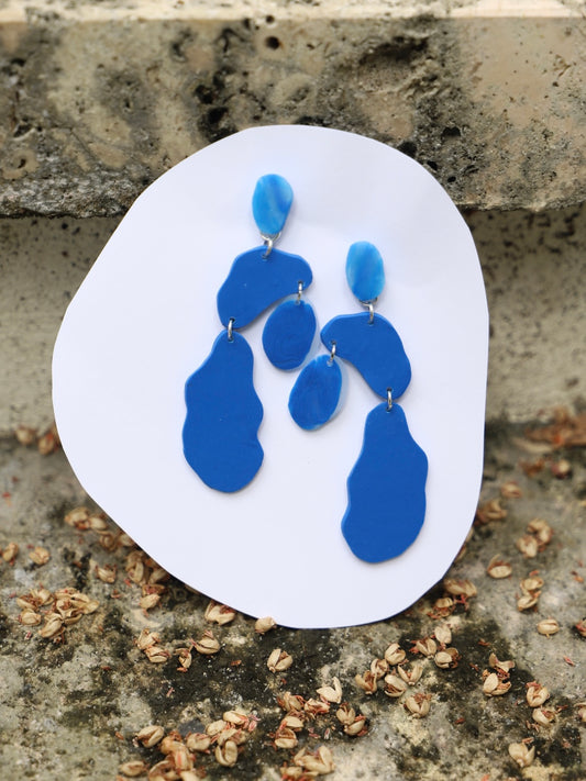 Cobalt blue asymmetric earrings