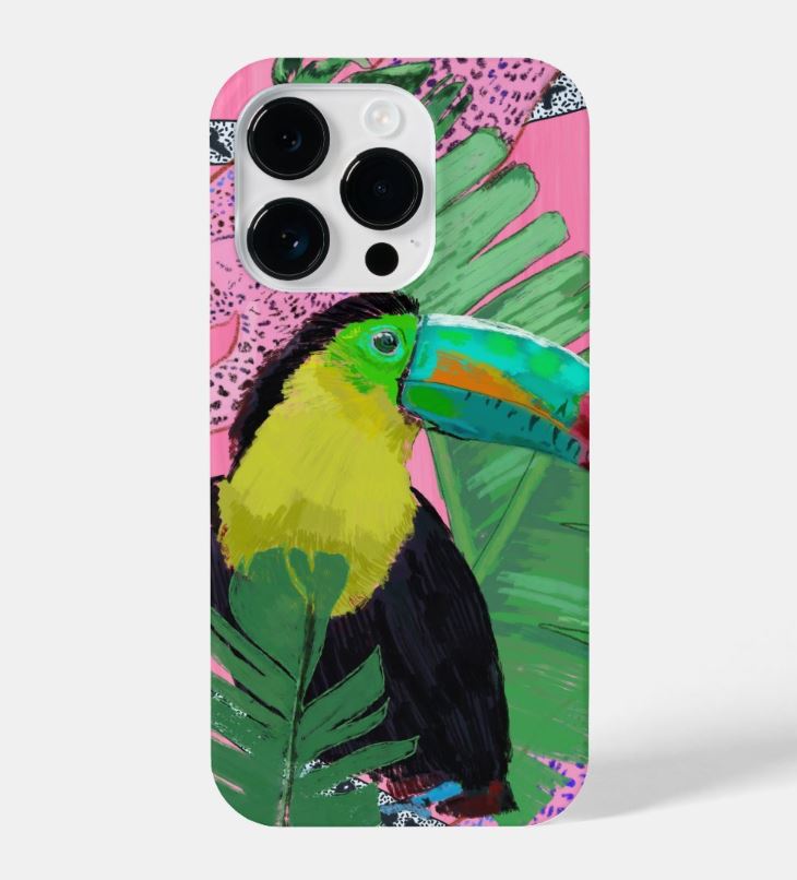 Pink Tropical bird Phone Case