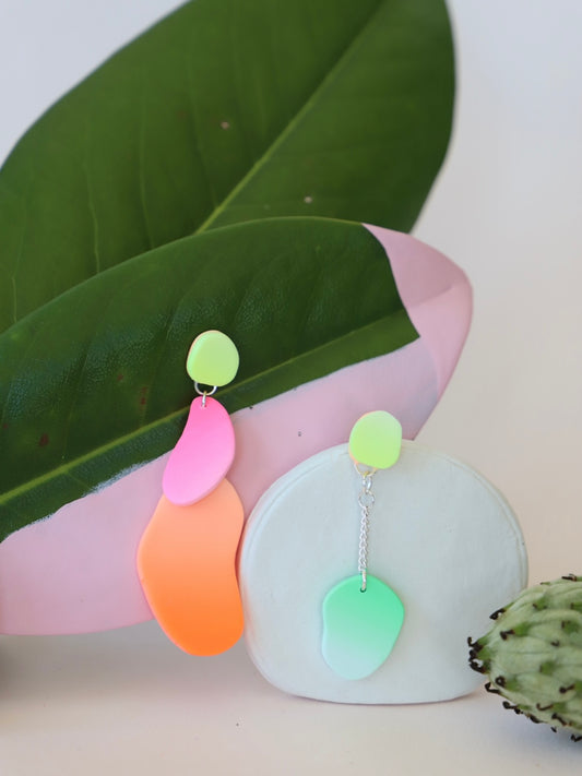 Vivid neon dangle earrings